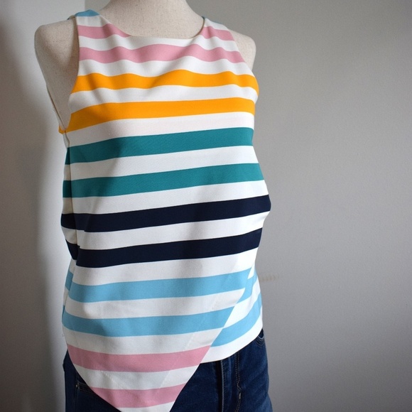 NWT Zara Trafaluc Striped Sleeveless Top XS - Picture 1 of 4